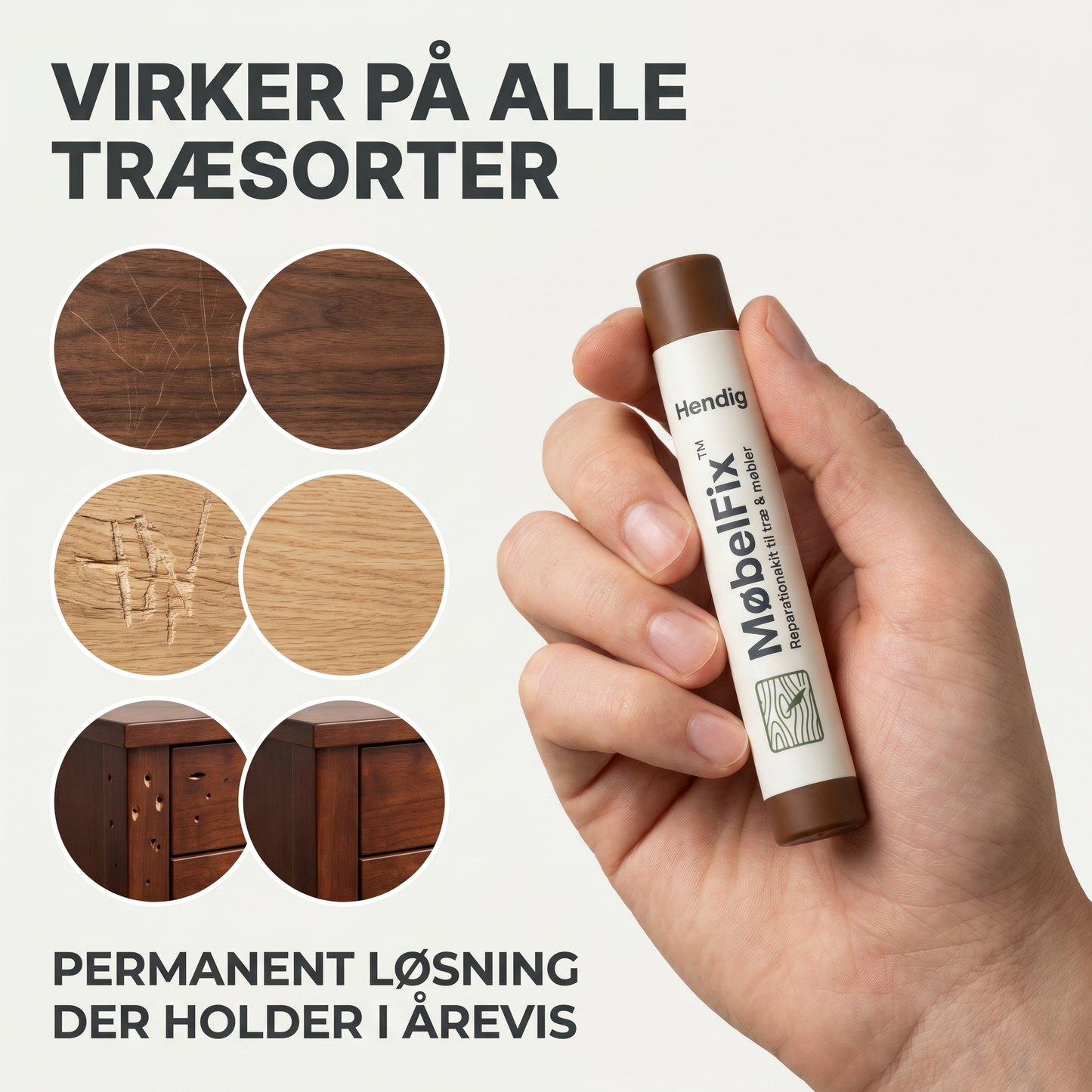 MøbelFix™ - Reparer ridser i træ på 30 sekunder